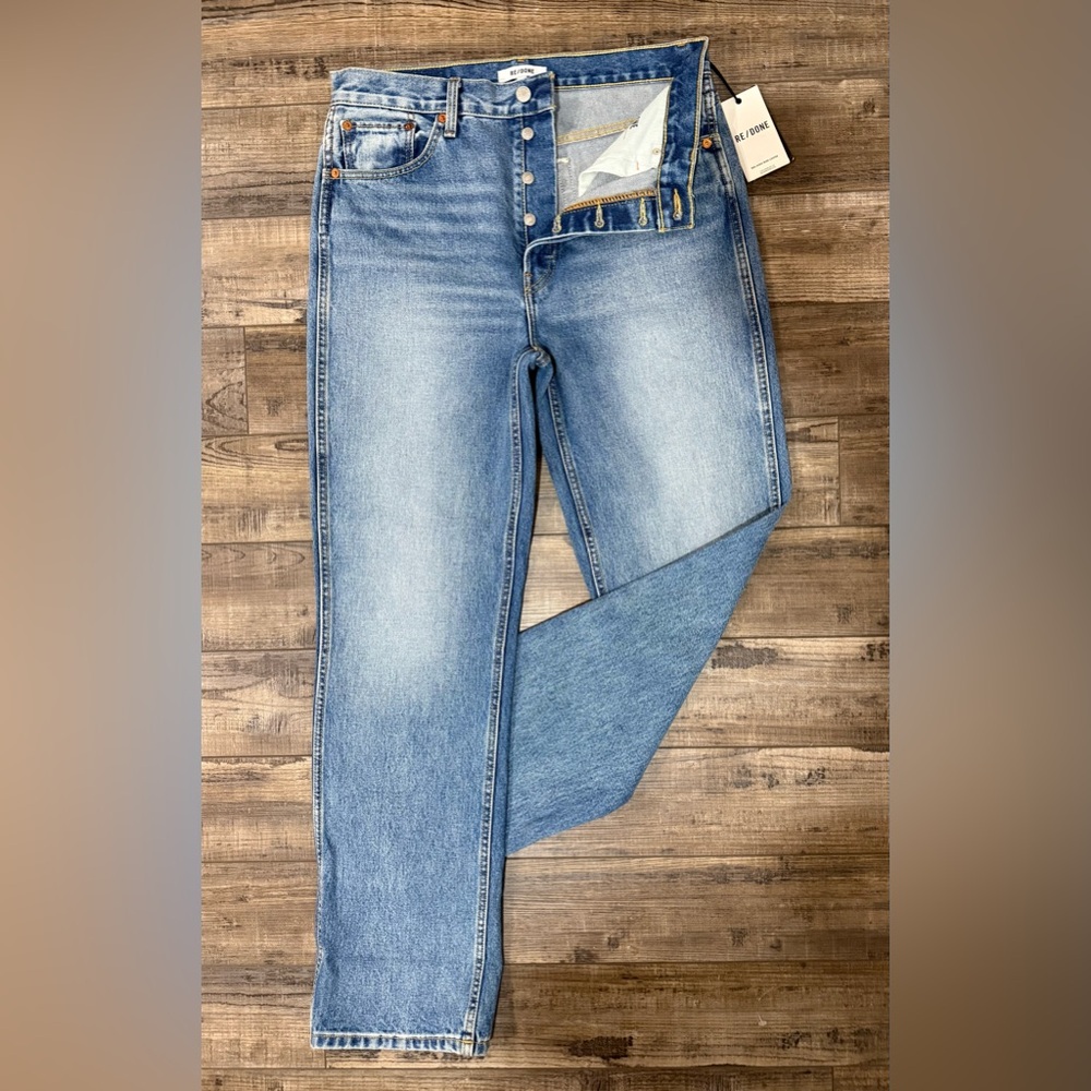 Re/Done 90’s High Rise Loose Denim Jeans Heather Blue 30